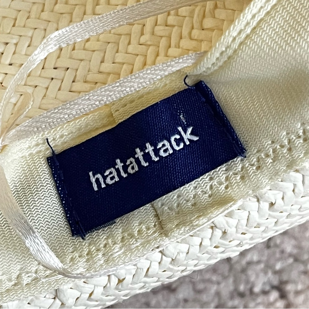 Hat Attack Straw Sun Hat Woven One Size Frayed Edge Packable Beach Outdoor - Picture 7 of 10